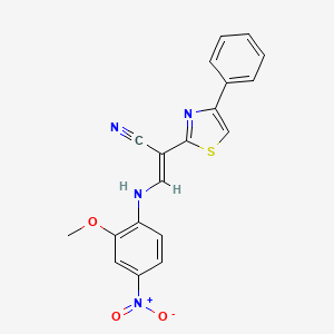 3-[(2-methoxy-4-nitrophenyl)amino]-2-(4-phenyl-1,3-thiazol-2-yl)acrylonitrile