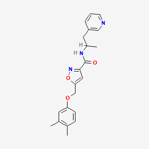 molecular formula C21H23N3O3 B4928983 5-[(3,4-dimethylphenoxy)methyl]-N-[1-methyl-2-(3-pyridinyl)ethyl]-3-isoxazolecarboxamide 