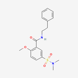 molecular formula C18H22N2O4S B4929011 5-[(dimethylamino)sulfonyl]-2-methoxy-N-(2-phenylethyl)benzamide 