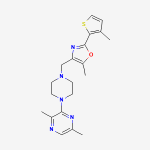 molecular formula C20H25N5OS B4929012 2,5-dimethyl-3-(4-{[5-methyl-2-(3-methyl-2-thienyl)-1,3-oxazol-4-yl]methyl}-1-piperazinyl)pyrazine 