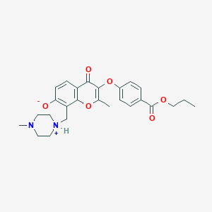 molecular formula C26H30N2O6 B492903 propyl 4-({7-hydroxy-2-methyl-8-[(4-methylpiperazin-1-yl)methyl]-4-oxo-4H-chromen-3-yl}oxy)benzoate CAS No. 724741-05-3