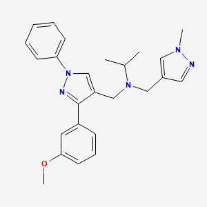 N-{[3-(3-methoxyphenyl)-1-phenyl-1H-pyrazol-4-yl]methyl}-N-[(1-methyl-1H-pyrazol-4-yl)methyl]-2-propanamine