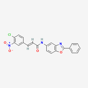 molecular formula C22H14ClN3O4 B4929087 3-(4-chloro-3-nitrophenyl)-N-(2-phenyl-1,3-benzoxazol-5-yl)acrylamide 