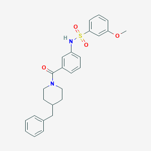 molecular formula C26H28N2O4S B492911 N-(3-(4-benzylpiperidine-1-carbonyl)phenyl)-3-methoxybenzenesulfonamide CAS No. 690643-30-2