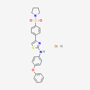 molecular formula C25H24BrN3O3S2 B4929140 N-(4-phenoxyphenyl)-4-[4-(1-pyrrolidinylsulfonyl)phenyl]-1,3-thiazol-2-amine hydrobromide 