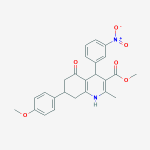 methyl 7-(4-methoxyphenyl)-2-methyl-4-(3-nitrophenyl)-5-oxo-1,4,5,6,7,8-hexahydro-3-quinolinecarboxylate