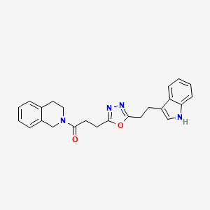 2-(3-{5-[2-(1H-indol-3-yl)ethyl]-1,3,4-oxadiazol-2-yl}propanoyl)-1,2,3,4-tetrahydroisoquinoline