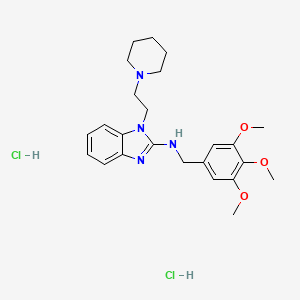 molecular formula C24H34Cl2N4O3 B4929188 1-[2-(1-piperidinyl)ethyl]-N-(3,4,5-trimethoxybenzyl)-1H-benzimidazol-2-amine dihydrochloride 