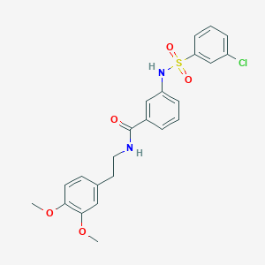 molecular formula C23H23ClN2O5S B492919 3-(3-CHLOROBENZENESULFONAMIDO)-N-[2-(3,4-DIMETHOXYPHENYL)ETHYL]BENZAMIDE CAS No. 690647-70-2