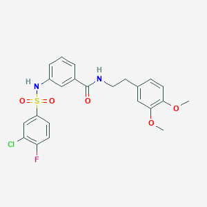 molecular formula C23H22ClFN2O5S B492921 3-[(3-chloro-4-fluorophenyl)sulfonylamino]-N-[2-(3,4-dimethoxyphenyl)ethyl]benzamide CAS No. 690647-78-0