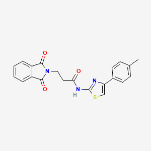 molecular formula C21H17N3O3S B4929216 3-(1,3-dioxo-1,3-dihydro-2H-isoindol-2-yl)-N-[4-(4-methylphenyl)-1,3-thiazol-2-yl]propanamide 
