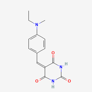 molecular formula C14H15N3O3 B4929230 5-{4-[ethyl(methyl)amino]benzylidene}-2,4,6(1H,3H,5H)-pyrimidinetrione 