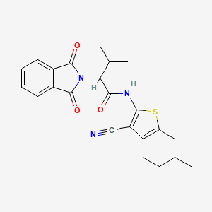 molecular formula C23H23N3O3S B4929234 N-(3-cyano-6-methyl-4,5,6,7-tetrahydro-1-benzothien-2-yl)-2-(1,3-dioxo-1,3-dihydro-2H-isoindol-2-yl)-3-methylbutanamide 
