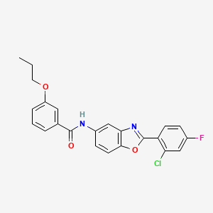 molecular formula C23H18ClFN2O3 B4929245 N-[2-(2-chloro-4-fluorophenyl)-1,3-benzoxazol-5-yl]-3-propoxybenzamide 