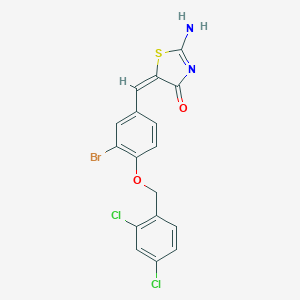 (5E)-5-{3-bromo-4-[(2,4-dichlorobenzyl)oxy]benzylidene}-2-imino-1,3-thiazolidin-4-one