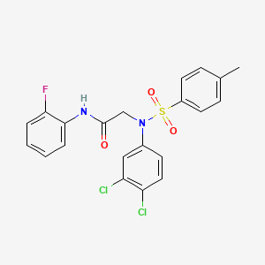 molecular formula C21H17Cl2FN2O3S B4929261 N~2~-(3,4-dichlorophenyl)-N~1~-(2-fluorophenyl)-N~2~-[(4-methylphenyl)sulfonyl]glycinamide 