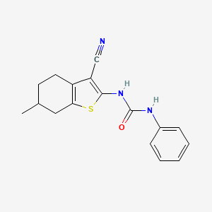 molecular formula C17H17N3OS B4929287 N-(3-cyano-6-methyl-4,5,6,7-tetrahydro-1-benzothien-2-yl)-N'-phenylurea 