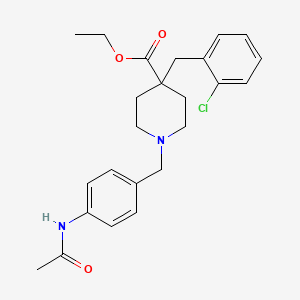 molecular formula C24H29ClN2O3 B4929309 ethyl 1-[4-(acetylamino)benzyl]-4-(2-chlorobenzyl)-4-piperidinecarboxylate 