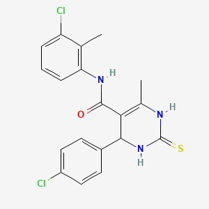N-(3-chloro-2-methylphenyl)-4-(4-chlorophenyl)-6-methyl-2-thioxo-1,2,3,4-tetrahydro-5-pyrimidinecarboxamide