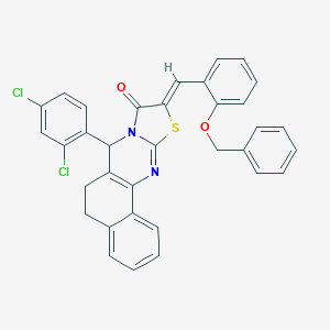 (10Z)-10-[2-(benzyloxy)benzylidene]-7-(2,4-dichlorophenyl)-5,7-dihydro-6H-benzo[h][1,3]thiazolo[2,3-b]quinazolin-9(10H)-one