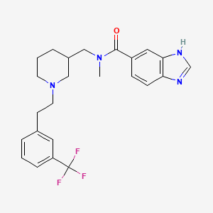 molecular formula C24H27F3N4O B4929338 N-methyl-N-[(1-{2-[3-(trifluoromethyl)phenyl]ethyl}-3-piperidinyl)methyl]-1H-benzimidazole-5-carboxamide 