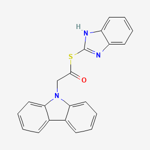 molecular formula C21H15N3OS B4929345 S-1H-benzimidazol-2-yl 9H-carbazol-9-ylethanethioate 