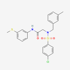 molecular formula C23H23ClN2O3S2 B4929368 N~2~-[(4-chlorophenyl)sulfonyl]-N~2~-(3-methylbenzyl)-N~1~-[3-(methylthio)phenyl]glycinamide 