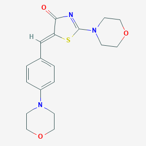 molecular formula C18H21N3O3S B492938 2-(4-morpholinyl)-5-[4-(4-morpholinyl)benzylidene]-1,3-thiazol-4(5H)-one CAS No. 667913-81-7