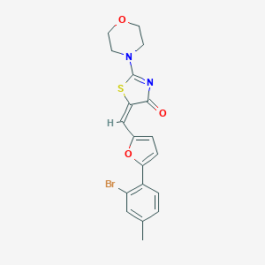 (5E)-5-{[5-(2-bromo-4-methylphenyl)furan-2-yl]methylidene}-2-(morpholin-4-yl)-1,3-thiazol-4(5H)-one