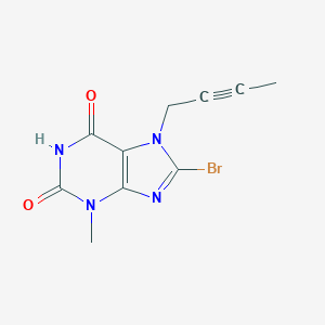 molecular formula C10H9BrN4O2 B049294 8-Bromo-7-(but-2-yn-1-yl)-3-methyl-1H-purine-2,6(3H,7H)-dione CAS No. 666816-98-4
