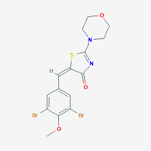 molecular formula C15H14Br2N2O3S B492940 (5E)-5-(3,5-dibromo-4-methoxybenzylidene)-2-(morpholin-4-yl)-1,3-thiazol-4(5H)-one 