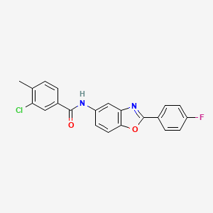 molecular formula C21H14ClFN2O2 B4929406 3-chloro-N-[2-(4-fluorophenyl)-1,3-benzoxazol-5-yl]-4-methylbenzamide 