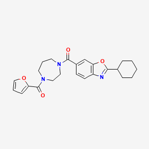molecular formula C24H27N3O4 B4929432 2-cyclohexyl-6-{[4-(2-furoyl)-1,4-diazepan-1-yl]carbonyl}-1,3-benzoxazole 
