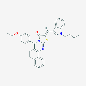 10-[(1-butyl-1H-indol-3-yl)methylene]-7-(4-ethoxyphenyl)-5,7-dihydro-6H-benzo[h][1,3]thiazolo[2,3-b]quinazolin-9(10H)-one
