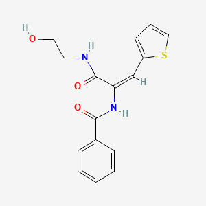 molecular formula C16H16N2O3S B4929445 N-[1-{[(2-hydroxyethyl)amino]carbonyl}-2-(2-thienyl)vinyl]benzamide 