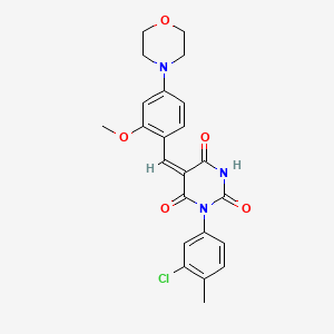 molecular formula C23H22ClN3O5 B4929449 1-(3-chloro-4-methylphenyl)-5-[2-methoxy-4-(4-morpholinyl)benzylidene]-2,4,6(1H,3H,5H)-pyrimidinetrione 