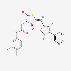 molecular formula C25H24N4O3S B4929481 N-(3,4-dimethylphenyl)-2-(5-{[2,5-dimethyl-1-(3-pyridinyl)-1H-pyrrol-3-yl]methylene}-2,4-dioxo-1,3-thiazolidin-3-yl)acetamide 