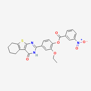 molecular formula C25H21N3O6S B4929483 2-ethoxy-4-(4-oxo-3,4,5,6,7,8-hexahydro[1]benzothieno[2,3-d]pyrimidin-2-yl)phenyl 3-nitrobenzoate 