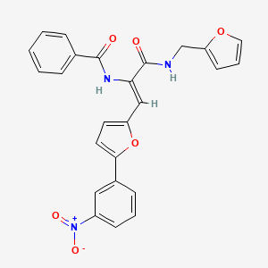 molecular formula C25H19N3O6 B4929491 N-{1-{[(2-furylmethyl)amino]carbonyl}-2-[5-(3-nitrophenyl)-2-furyl]vinyl}benzamide 