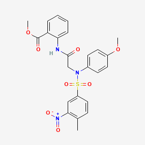 molecular formula C24H23N3O8S B4929549 methyl 2-({N-(4-methoxyphenyl)-N-[(4-methyl-3-nitrophenyl)sulfonyl]glycyl}amino)benzoate 