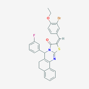 (10E)-10-(3-bromo-4-ethoxybenzylidene)-7-(3-fluorophenyl)-5,7-dihydro-6H-benzo[h][1,3]thiazolo[2,3-b]quinazolin-9(10H)-one