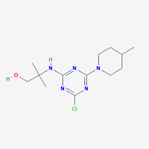 molecular formula C13H22ClN5O B4929568 2-{[4-chloro-6-(4-methyl-1-piperidinyl)-1,3,5-triazin-2-yl]amino}-2-methyl-1-propanol 
