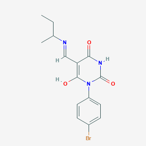 molecular formula C15H16BrN3O3 B4929571 1-(4-bromophenyl)-5-[(sec-butylamino)methylene]-2,4,6(1H,3H,5H)-pyrimidinetrione 
