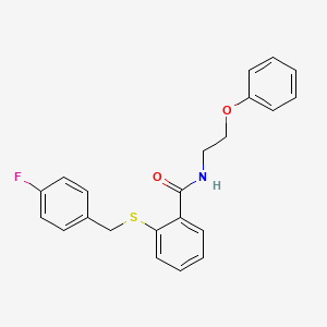 molecular formula C22H20FNO2S B4929582 2-[(4-fluorobenzyl)thio]-N-(2-phenoxyethyl)benzamide 