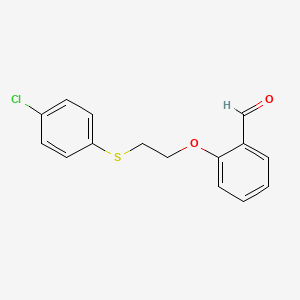 molecular formula C15H13ClO2S B4929584 2-{2-[(4-chlorophenyl)thio]ethoxy}benzaldehyde 
