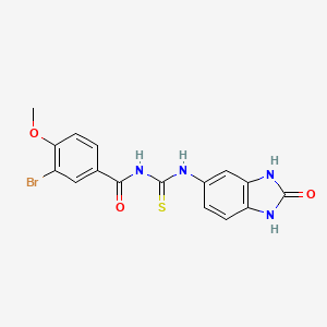 molecular formula C16H13BrN4O3S B4929599 3-bromo-4-methoxy-N-{[(2-oxo-2,3-dihydro-1H-benzimidazol-5-yl)amino]carbonothioyl}benzamide 