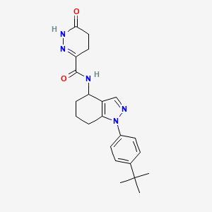 molecular formula C22H27N5O2 B4929625 N-[1-(4-tert-butylphenyl)-4,5,6,7-tetrahydro-1H-indazol-4-yl]-6-oxo-1,4,5,6-tetrahydro-3-pyridazinecarboxamide 