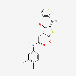 molecular formula C18H16N2O3S2 B4929649 N-(3,4-dimethylphenyl)-2-[2,4-dioxo-5-(2-thienylmethylene)-1,3-thiazolidin-3-yl]acetamide 