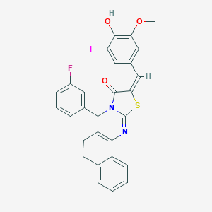 7-(3-fluorophenyl)-10-(4-hydroxy-3-iodo-5-methoxybenzylidene)-5,7-dihydro-6H-benzo[h][1,3]thiazolo[2,3-b]quinazolin-9(10H)-one