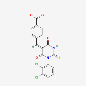 molecular formula C19H12Cl2N2O4S B4929656 methyl 4-{[1-(2,3-dichlorophenyl)-4,6-dioxo-2-thioxotetrahydro-5(2H)-pyrimidinylidene]methyl}benzoate 